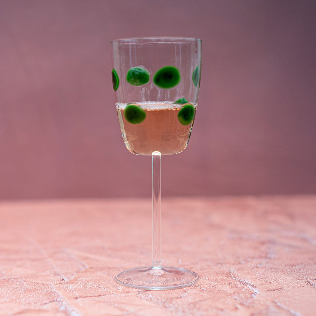 Drop Green Wine Glass